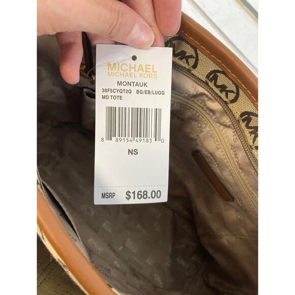 MICHAEL KORS, NWT LARGE CANVAS SIGNATURE PRINT SHOULDER BAG - Picture 12 of 16